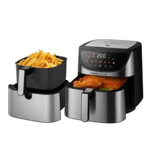 Аерогриль-фритюрниця Zepline ZP-217 12 л — подвійний ТЕН, 4200 Вт, антипригарна чаша