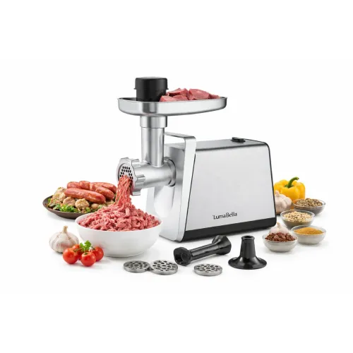 Мясорубка LumaBella LB-56025 (3000 W)
Мясорубка LumaBella LB-56025 — мощное и надёжное устройство для быстрого и качественного измельчения мяса и других продуктов. Высокая мощность 3000 Вт обеспечивает стабильную работу даже с плотным мясом, позволяя легк