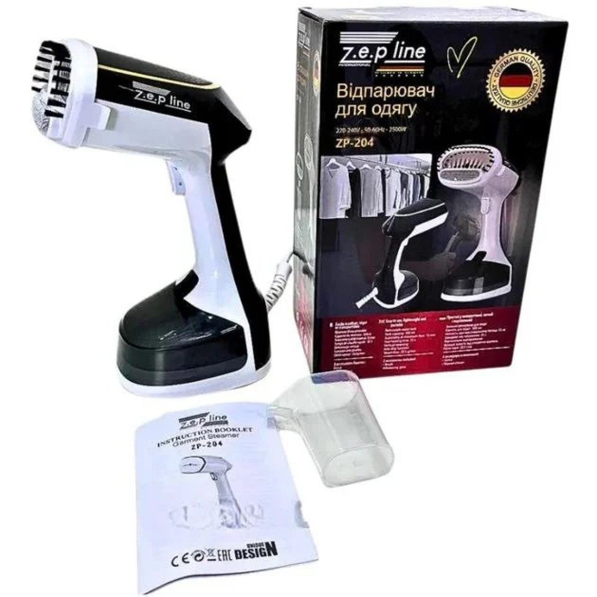 Відпарювач вертикальний ручний для одягу Zepline ZP-204-black 2500 Вт (арт. 14888)