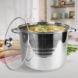 Кастрюля с крышкой MR-3517-16 Размеры: 30×23 см. Объём: 16 л. Толщина стенок 0,6 мм Возможно использование на всех типах плит