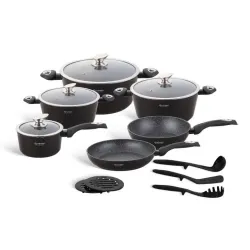 Набір посуду 15 предметів з мармуровим антипригарним покриттям Edenberg EB-5611 (EB-5611)