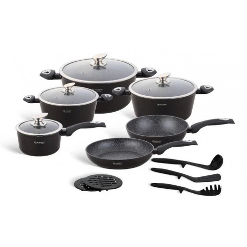 Набір посуду 15 предметів з мармуровим антипригарним покриттям Edenberg EB-5611 (EB-5611)