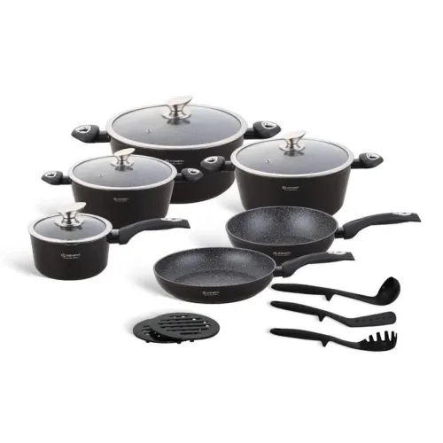 Набір посуду 15 предметів з мармуровим антипригарним покриттям Edenberg EB-5611 (EB-5611)