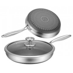 Сковорода з кришкою Edenberg 24*5 см із нержавіючої сталі з антипригарним покриттям (EB-13058)
