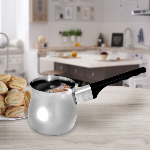 Турка MR-1661-3 Объём: 0,3 л. Высококачественная нержавеющая сталь Материал ручки: бакелит Возможно использование на всех видах плит