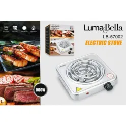 Электрическая плита LumaBella LB-57002 (1 конфорка, 1000 Вт)
LumaBella LB-57002 — компактная одноконфорочная электрическая плита, удобная для быстрого приготовления пищи. Отличный вариант для дачи, офиса, общежития или небольшой кухни.