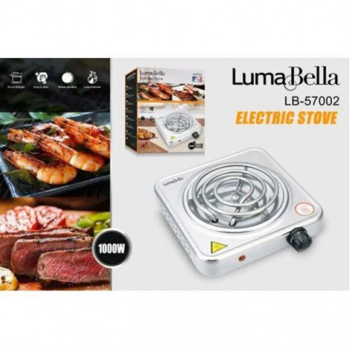 Электрическая плита LumaBella LB-57002 (1 конфорка, 1000 Вт)
LumaBella LB-57002 — компактная одноконфорочная электрическая плита, удобная для быстрого приготовления пищи. Отличный вариант для дачи, офиса, общежития или небольшой кухни.