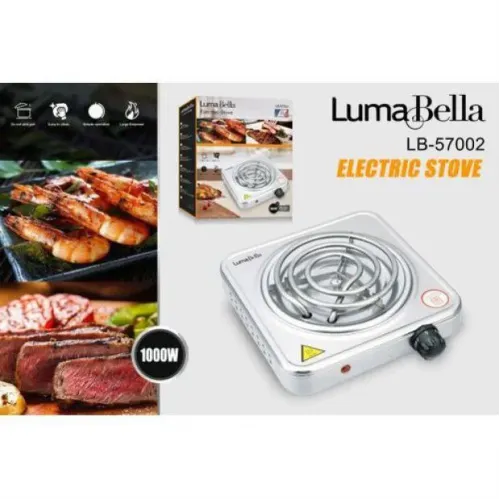 Электрическая плита LumaBella LB-57002 (1 конфорка, 1000 Вт)
LumaBella LB-57002 — компактная одноконфорочная электрическая плита, удобная для быстрого приготовления пищи. Отличный вариант для дачи, офиса, общежития или небольшой кухни.