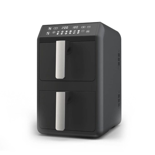 Аэрофритюрніца MR-761 220-240 В, ~50 Гц, 2000-2400 Вт Система швидкої циркуляції повітря дозволяє швидше смажити продукти та економити енергію Антипригарне покриття чаші 2 індивідуальні системи управління Функція захисту від перегріву Не на