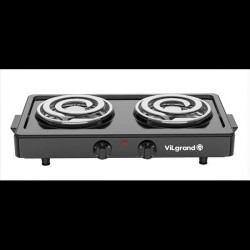 Плита електрична 2 к; широкий тен, 1000 + 1000 Вт, діаметр 145 мм, корпус - метал, ручки VILGRAND VHP162D_BLACK