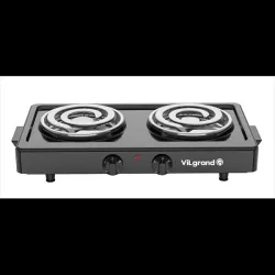 Плита електрична 2 к; широкий тен, 1000 + 1000 Вт, діаметр 145 мм, корпус - метал, ручки VILGRAND VHP162D_BLACK
