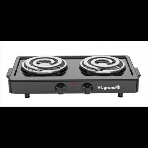 Плита електрична 2 к; широкий тен, 1000 + 1000 Вт, діаметр 145 мм, корпус - метал, ручки VILGRAND VHP162D_BLACK