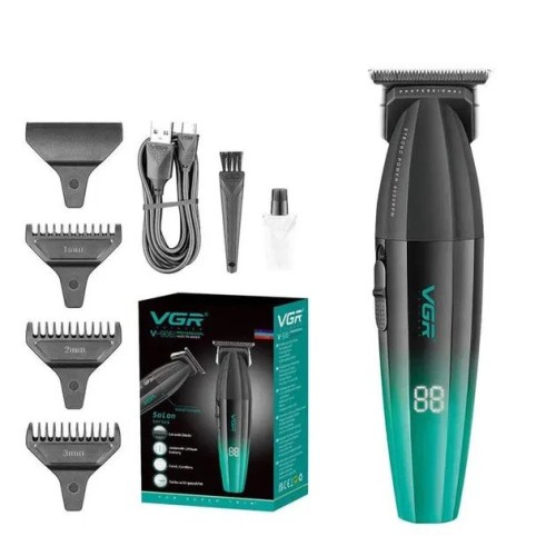 Машинка для стрижки волос VGR V-906 триммер для окантовки и стрижки бороды. Цвет: зеленый