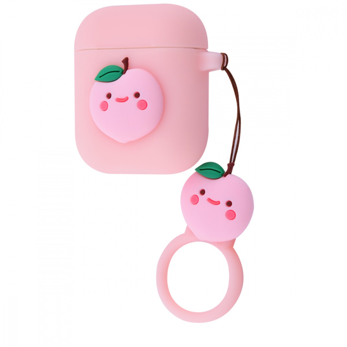Чехол для Apple AirPods розовый с вишенкой (арт. 22610)