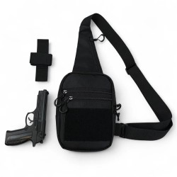 Тактическая мужская сумка с кобурой Cordura 1000D – 6 карманов, черный