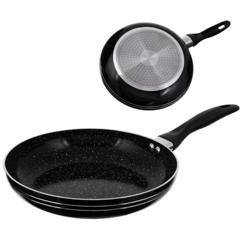 Сковорода 22 см чорний мармур UNIQUE UN-5153 | Антипригарна сковорода Мармурова сковорода