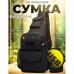 Мужская тактическая сумка, большая укрепленная сумка-слинг через плечо черная - фото 17