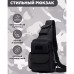 Мужская тактическая сумка, большая укрепленная сумка-слинг через плечо черная - фото 9