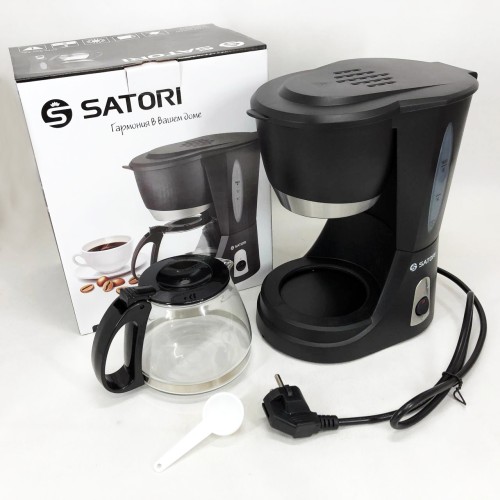 Кавоварка крапельна Satori SCM-600-PBL 650 Вт, Маленька кавомашина для дому, Маленька кавомашина
