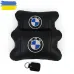 Авто подушки 2 шт — набор BMW из натуральной кожи, на подголовник в машину, Автомобильная подушка БМВ
