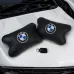 Авто подушки 2 шт — набор BMW из натуральной кожи, на подголовник в машину, Автомобильная подушка БМВ