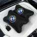 Авто подушки 2 шт — набор BMW из натуральной кожи, на подголовник в машину, Автомобильная подушка БМВ