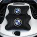 Авто подушки 2 шт — набор BMW из натуральной кожи, на подголовник в машину, Автомобильная подушка БМВ