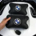 Авто подушки 2 шт — набор BMW из натуральной кожи, на подголовник в машину, Автомобильная подушка БМВ