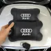 Набор автодушки 2шт на подголовник Audi / Ауди из натуральной кожи черная / Подголовник в машину