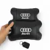 Набор автодушки 2шт на подголовник Audi / Ауди из натуральной кожи черная / Подголовник в машину