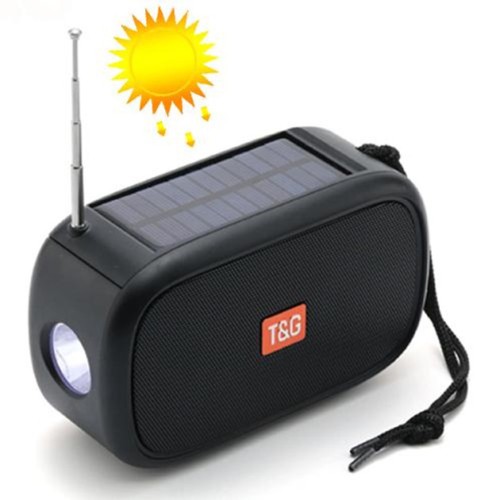Bluetooth-колонка TG632 c радио, фонарем, солнечной батареей и громкоговорителем. Цвет: черный