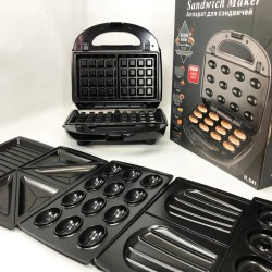 Мультимейкер 6в1 RAF R.541 Гриль прижимной сэндвичница вафельница орешник бутербродница