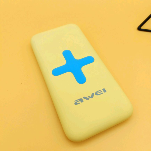 Power Bank AWEI P98K (Бездротова зарядка) 7000 mAh. Колір: жовтий