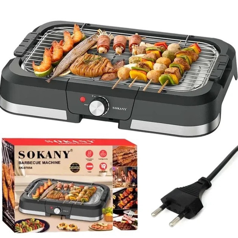 Електричний гриль барбекю Sokany SK-07054 2000Вт настільний бездимний для приготування м'яса та овочів