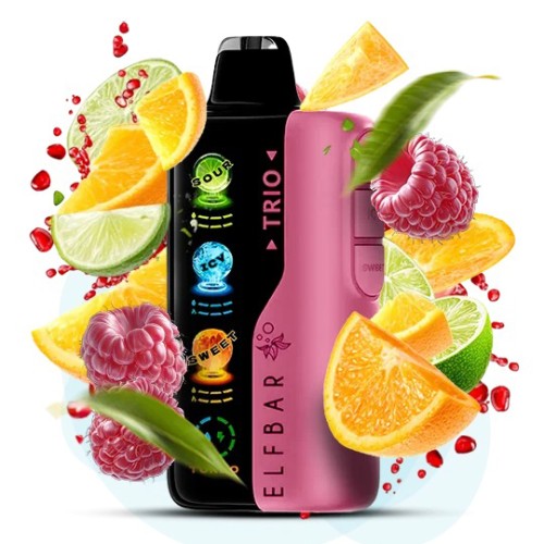 Elf Bar Trio 40000. Клубника Апельсин (Strawberry Orange Lime)