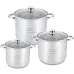 Набор больших кастрюль Unique UN-5041 из нержавеющей стали 5-ти слойным дном с крышками