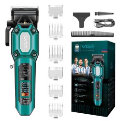 Акумуляторна машинка для стрижки VGR V-600. Колір: зелений