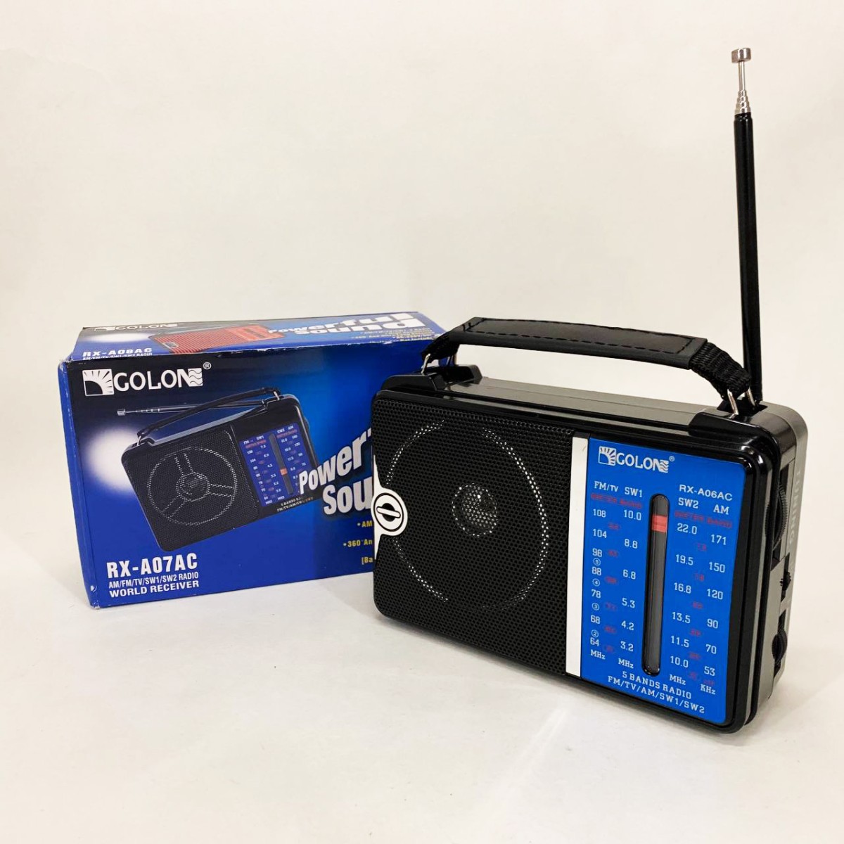 Портативный FM радиоприемник GOLON RX-A06AC акустическая система проигрыватель от батареек от сети (арт. 13549)