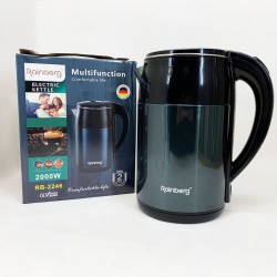 Чайник электрический Rainberg RB-2246 из нержавеющей стали 2000 Вт 2л, хороший электрический чайник Blue