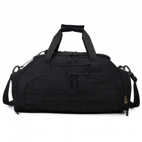 Тактическая дорожная сумка-рюкзак 2 в 1 — упрочненная, универсальная черная