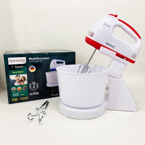 Миксер 7 скоростей с чашей 2 л Rainberg RB-1005 500Вт Red