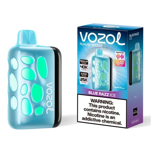 Vozol Rave 40000. Синяя Малина (Blue Razz Ice)