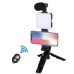 Набор блогера 4в1, тренога для телефона с микрофоном и вспышкой Штатив трипод для селфи и видео - фото 9