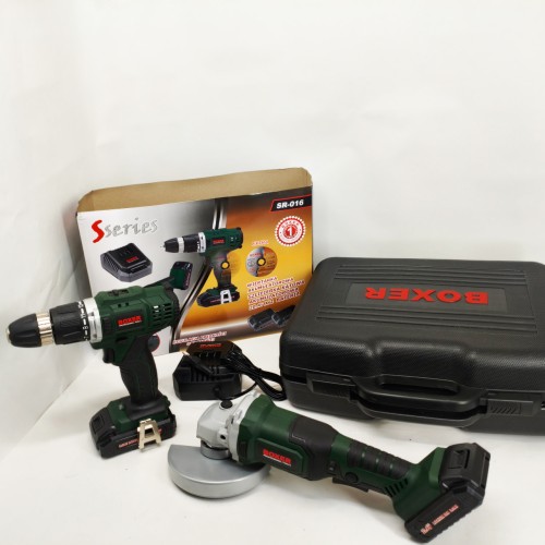 Набір шуруповерт болгарка 7000 об/хв, Boxer SR-016 набір акумуляторного інструменту