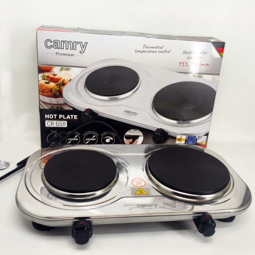 Електрична настільна плита Camry CR 6511 переносна варильна панель на 2 конфорки 2500Вт