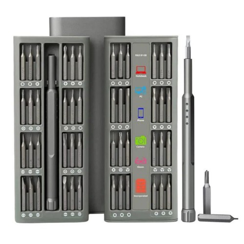 Набор прецизионных отверток с ручкой 48 в 1 в металлическом футляре