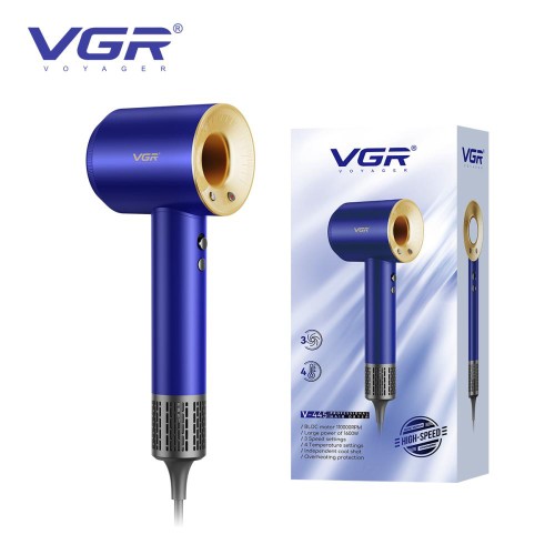 Фен профессиональный VGR V-445 BLUE, 3 уровня обдува, 4 уровня температуры, 1600 Вт