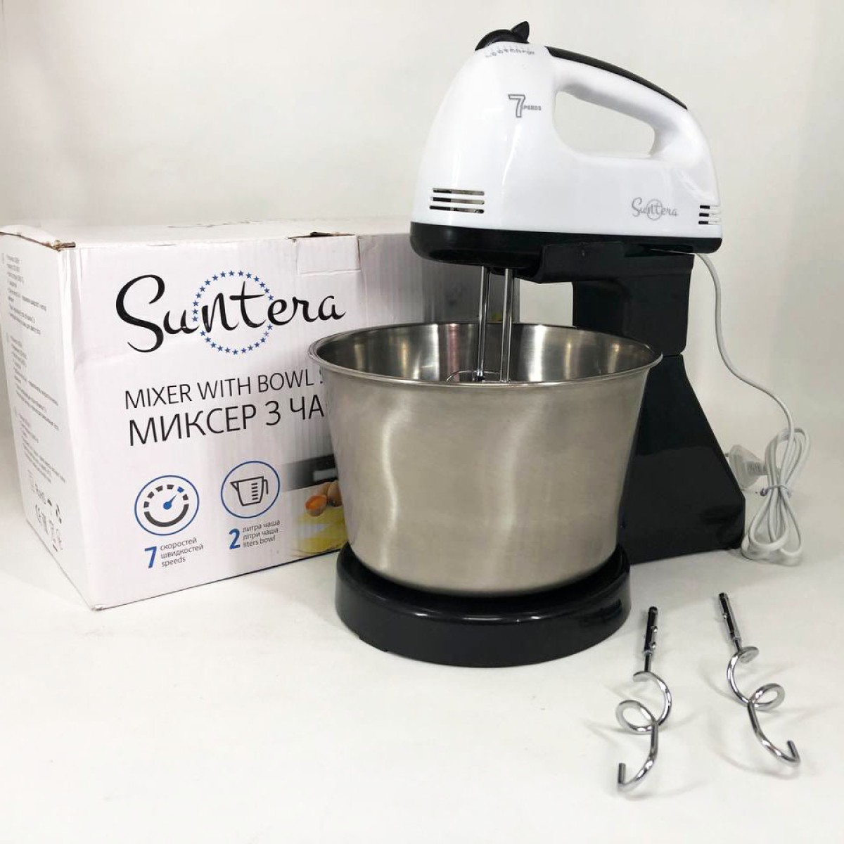 Миксер/Блендер Suntera SMX-504 стационарный миксер, миксер тестомес для дома, миксер планетарный комбайн (арт. 11788)