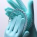 Силіконові рукавички Magic Silicone Gloves Pink для прибирання чистки миття посуду для будинку. Колір: бірюзовий - фото 4