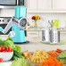 Овочерізка мультислайсер Tabletop Drum Grater Kitchen Master Терка для овочів та фруктів 3 насадки. Колір: блакитний - фото 10